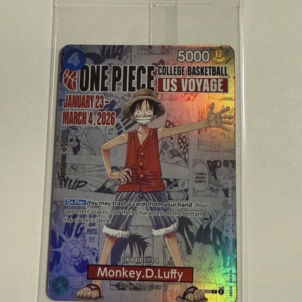 One Piece Monkey D. Luffy x NCAA Promo Trading Card Sealed